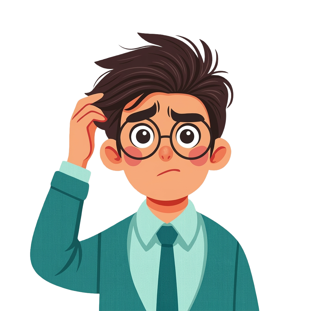A confused man scratching his head